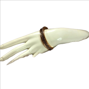 Charter Club gold toned black rhinestone embellished pave bangle bracelet